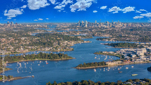 Photography Panorama Aerial view above Rhodes with views to Meadowbank and Olympic park and