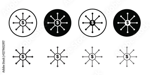 Diversified investment icon Thin line flat illustration