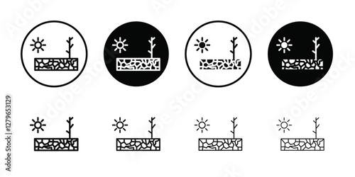 Drought icon Thin line flat illustration