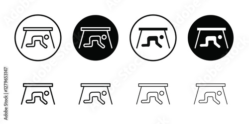 Earthquake safety place icon Thin line flat illustration