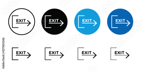 Emergency exit icon Thin line flat illustration