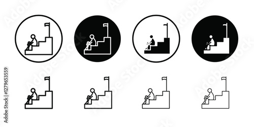 Fail or failure icon Thin line flat illustration