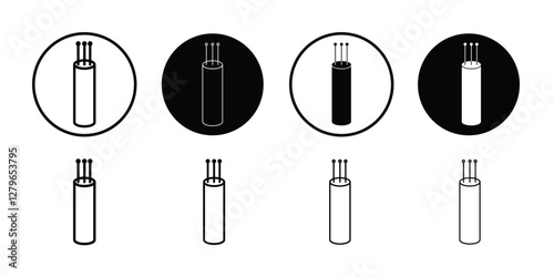 Fiber optic cable icon Thin line flat illustration