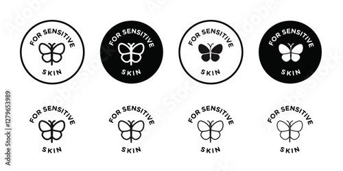 For sensitive skin icon Thin line flat illustration