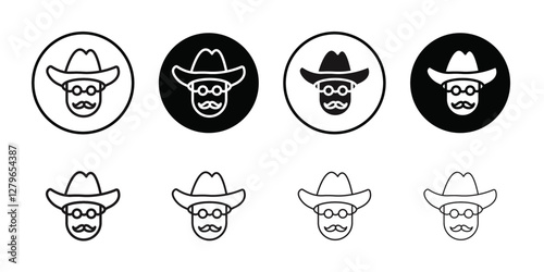 Gentleman icon Thin line flat illustration