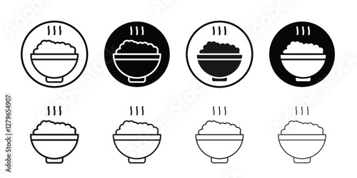 Hot meal icon Thin line flat illustration