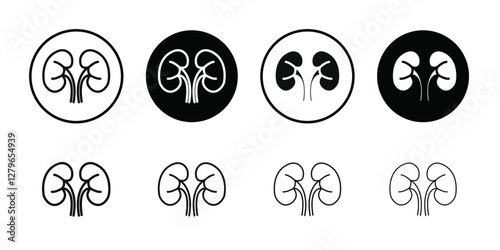 Human kidneys icon Thin line flat illustration