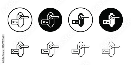 Keycard access icon Thin line flat illustration