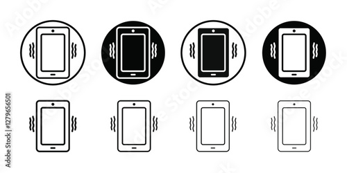 Mobile phone vibrating icon Thin line flat illustration