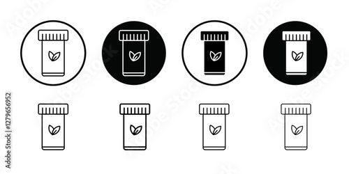 Natural medicine icon Thin line flat illustration