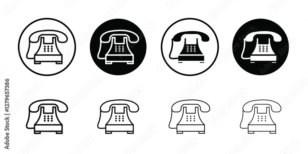 old phone icon Thin line flat illustration old phone icon Thin line flat illustration