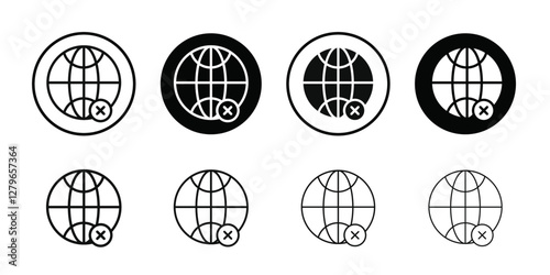 offline icon Thin line flat illustration