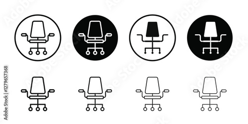 Office chair icon Thin line flat illustration