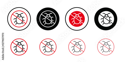 Pest control icon Thin line flat illustration