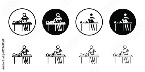 Physiotherapy icon Thin line flat illustration