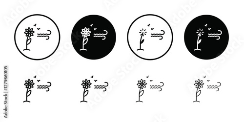 Spring season icon Thin line flat illustration