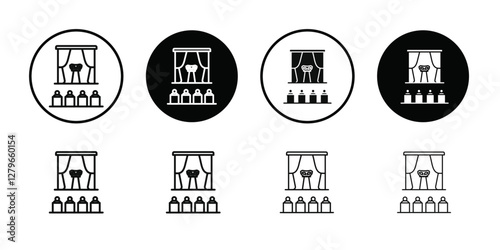 Stand up and theater show icon Thin line flat illustration