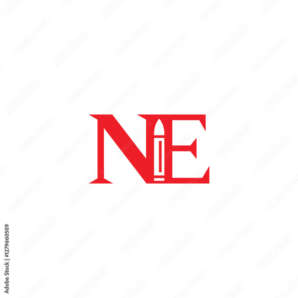 Abstract EN NE Bullet Letter Logo with Modern Design Abstract EN NE Bullet Letter Logo with Modern Design