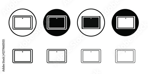 Tablet icon Thin line flat illustration