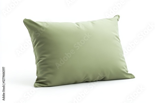 Cozy green pillow mockup on white background photo