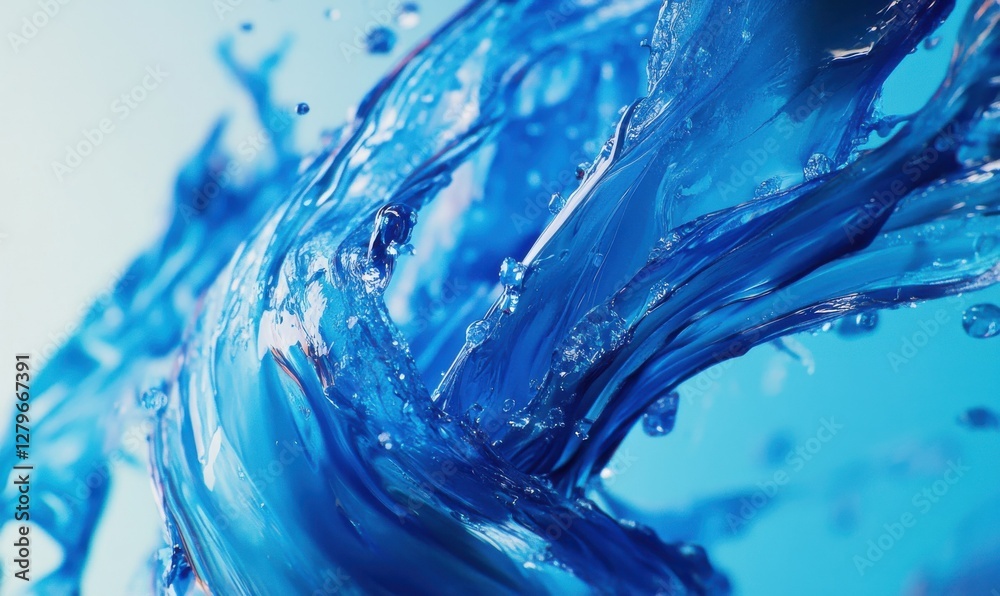 Close-up of a colorful paintbrush dipped in vibrant blue paint, detailed bristles and glossy texture, artistic creation concept, clean bright background Close-up of a colorful paintbrush dipped in vibrant blue paint, detailed bristles and glossy texture, artistic creation concept, clean bright background