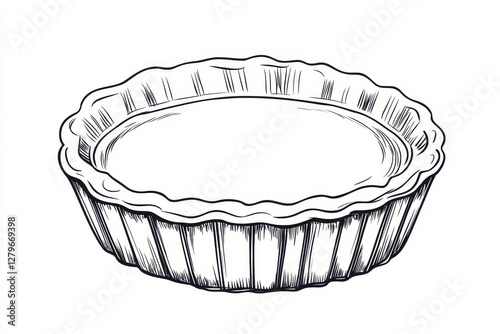 Wallpaper Mural Doodle style flat outline of a round cake or pie baking pan for a coloring book Torontodigital.ca