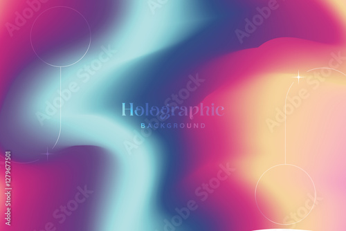 Abstract Iridescence Holographic Background Pastel Gradient. Trendy Modern Design Gradient Holographic texture