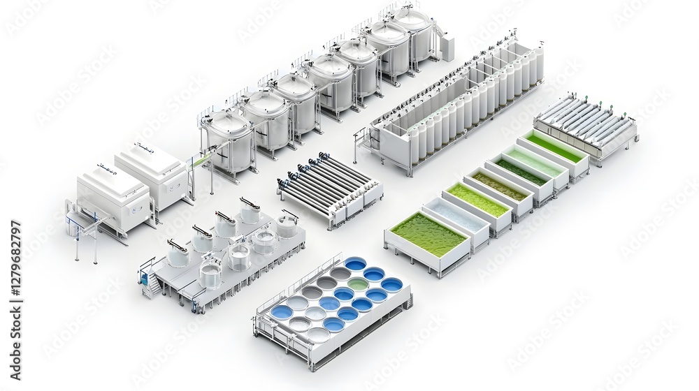 Comprehensive view of a modern wastewater treatment facility showcasing the various stages and equipment involved in the process of water purification and recycling for sustainable environmental Comprehensive view of a modern wastewater treatment facility showcasing the various stages and equipment involved in the process of water purification and recycling for sustainable environmental
