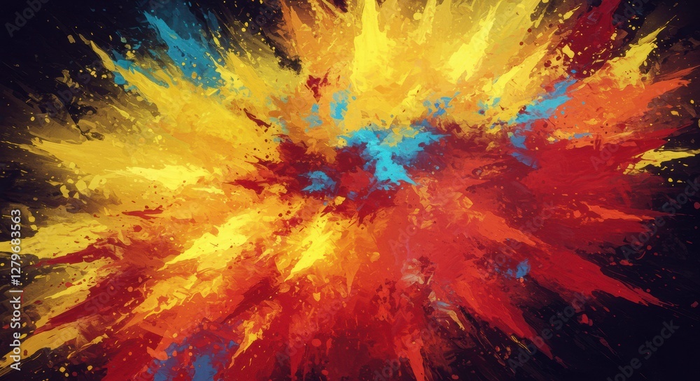 Explosive Palette: A vibrant, dynamic explosion of colorful powder particles in a mesmerizing display of artistic chaos. A stunning visual representation of energy, creativity, and abstract art. Explosive Palette: A vibrant, dynamic explosion of colorful powder particles in a mesmerizing display of artistic chaos. A stunning visual representation of energy, creativity, and abstract art.