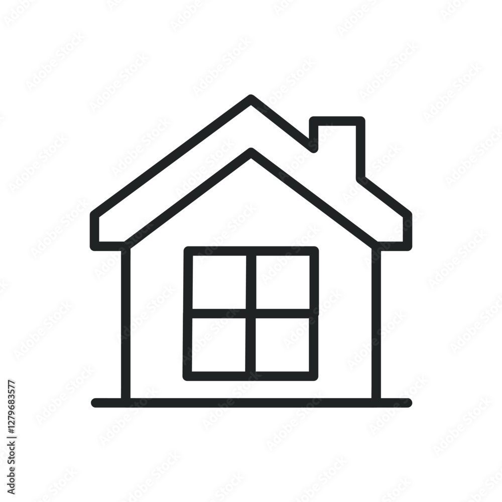 House thin line icons. Editable stroke and Perfect pixel on transparent background House thin line icons. Editable stroke and Perfect pixel on transparent background