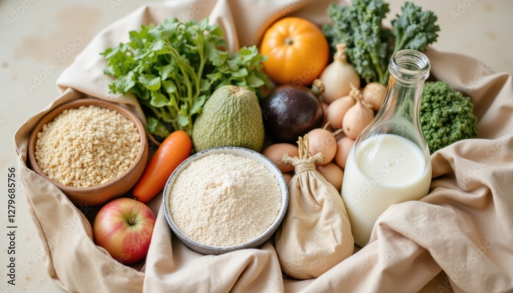 Fresh Healthy Ingredients for Cooking with Vegetables, Fruits, Grains, and Dairy Products Fresh Healthy Ingredients for Cooking with Vegetables, Fruits, Grains, and Dairy Products