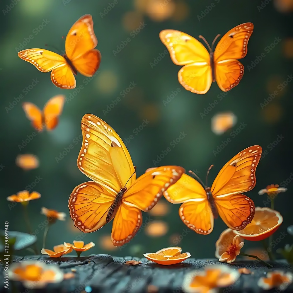 custom made wallpaper toronto digitalBeautiful Monarch Butterflies Fluttering Amongst Flowers and Nature