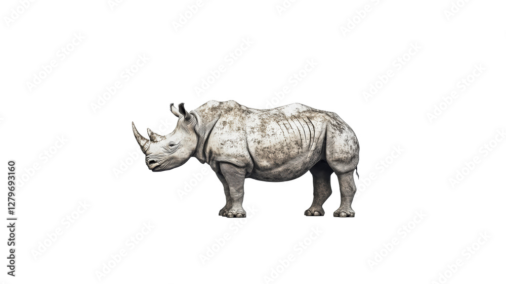 Rhinoceros standing proudly in natural habitat Rhinoceros standing proudly in natural habitat