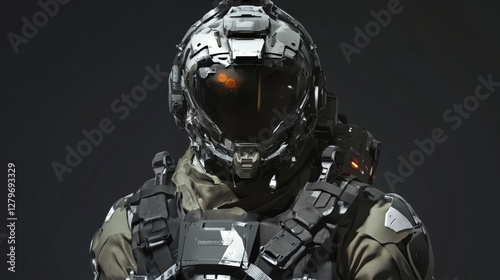 Futuristic armored soldier