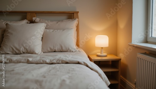 Wallpaper Mural Cozy and Inviting Bedroom with Soft Textiles, Warm Lighting, and Minimalist Decor Torontodigital.ca