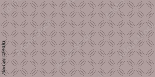 Minimal abstract geometric seamless pattern in oriental style. Elegant subtle vector background. Simple ornament in coffee color. Texture with lines, diamond grid, lattice, net, tiles. Repeated de