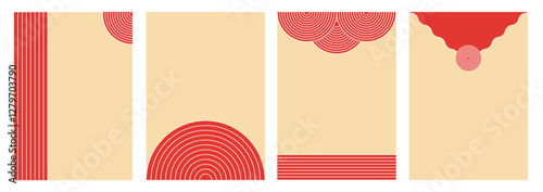 Illustration design template circular strip asia japan unique