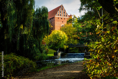 Fototapeta Naklejka Na Ścianę i Meble -  Medieval gothic castle in Olsztyn, Poland	