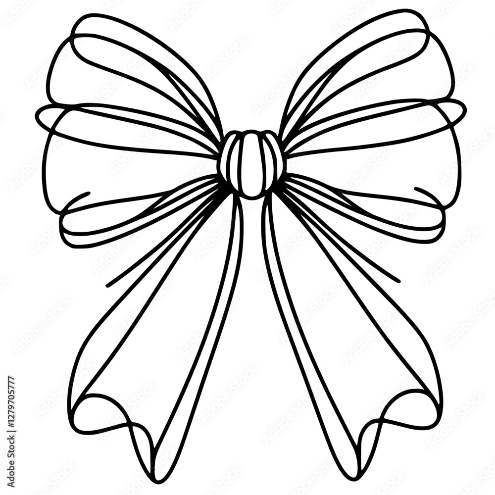 Elegant Bow Outline Drawing Elegant Bow Outline Drawing