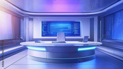 Futuristic Executive Office Design Cutting-Edge Workspace Merging Innovation and Luxury