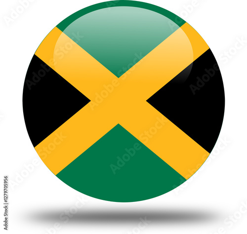 circullar 3d look flag of jamaica photo