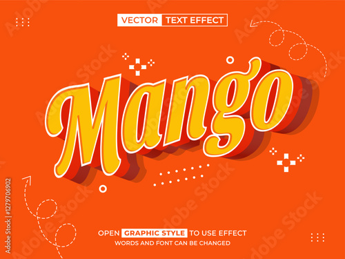 mango editable text, font effect, 3d text for title