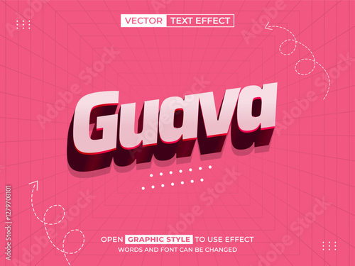 guava 3d text effect, font effect, 3d font for title