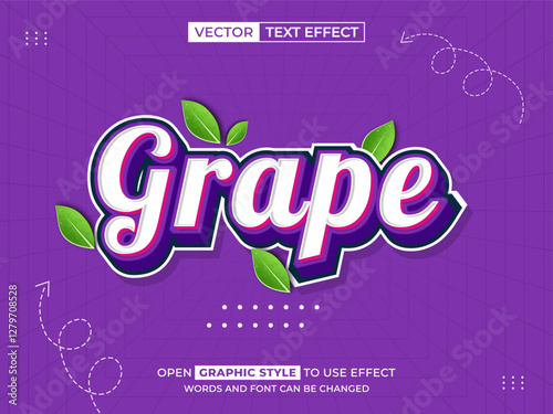 grape 3d text effect, font effect, 3d font for title