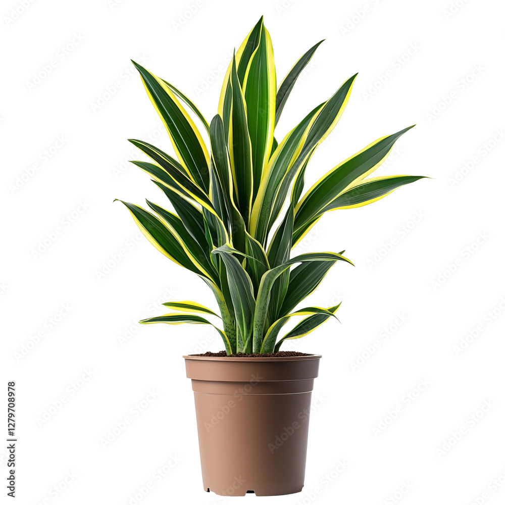 plant dracaena trifasciata in pot isolated on white background plant dracaena trifasciata in pot isolated on white background