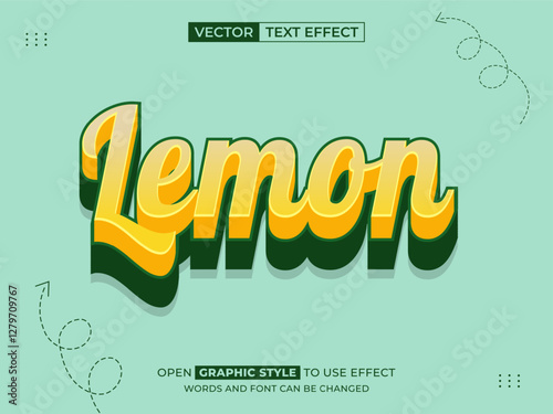 lemon editable text, font effect, 3d text for title