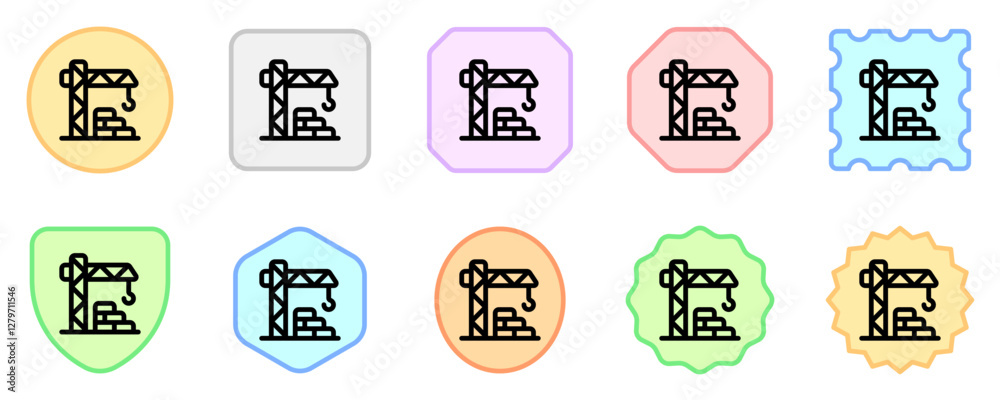 Obraz premium Editable crane tower, architecture, machinery, building vector icon. Construction, tools, industry. Part of a big icon set family. Perfect for web and app interfaces, presentations, infographics, etc