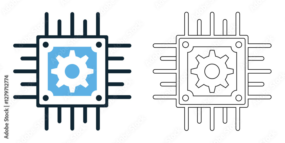 machine learning icon vector with a modern and tech inspired design. Perfect for AI, data science, automation, deep learning, neural networks, big data, and artificial intelligence