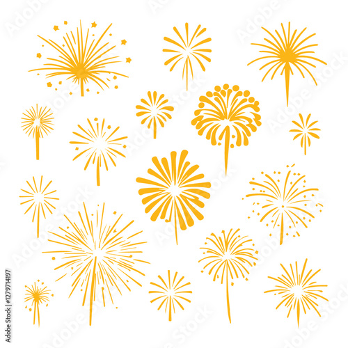 Set fireworks to happy celebration event