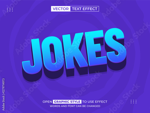 jokes editable text, text effect, 3d text for title